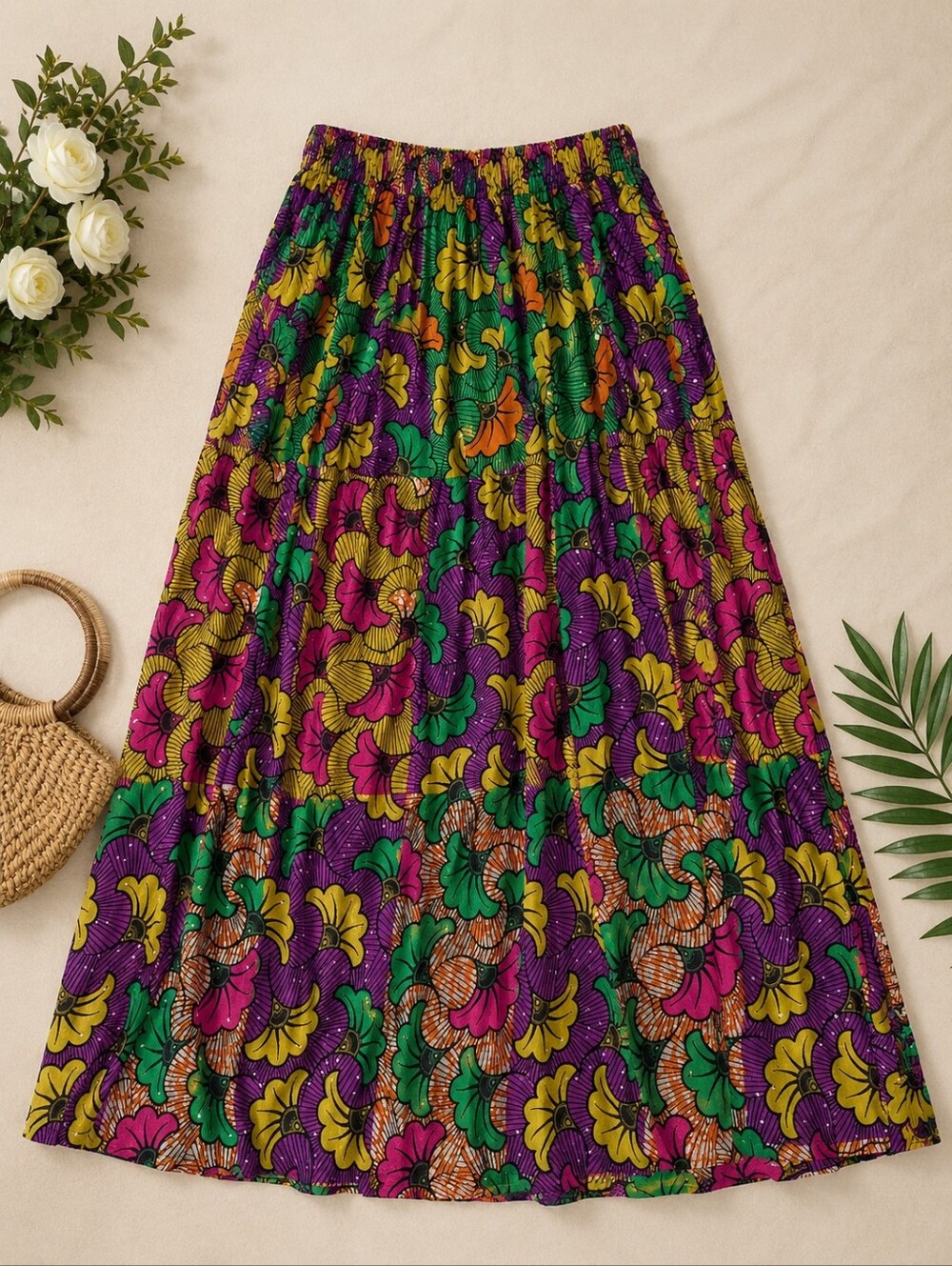Multi-Colored Ankara Print Skirt